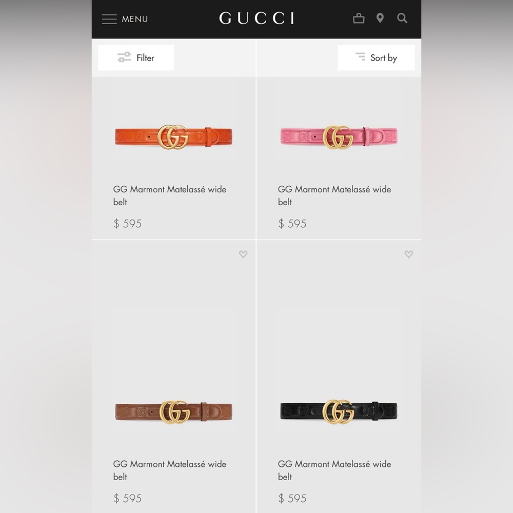 Authentic Gucci GG Double G Logo Leather Belt Camel w/ Double G Buckle - Picture 2 of 9